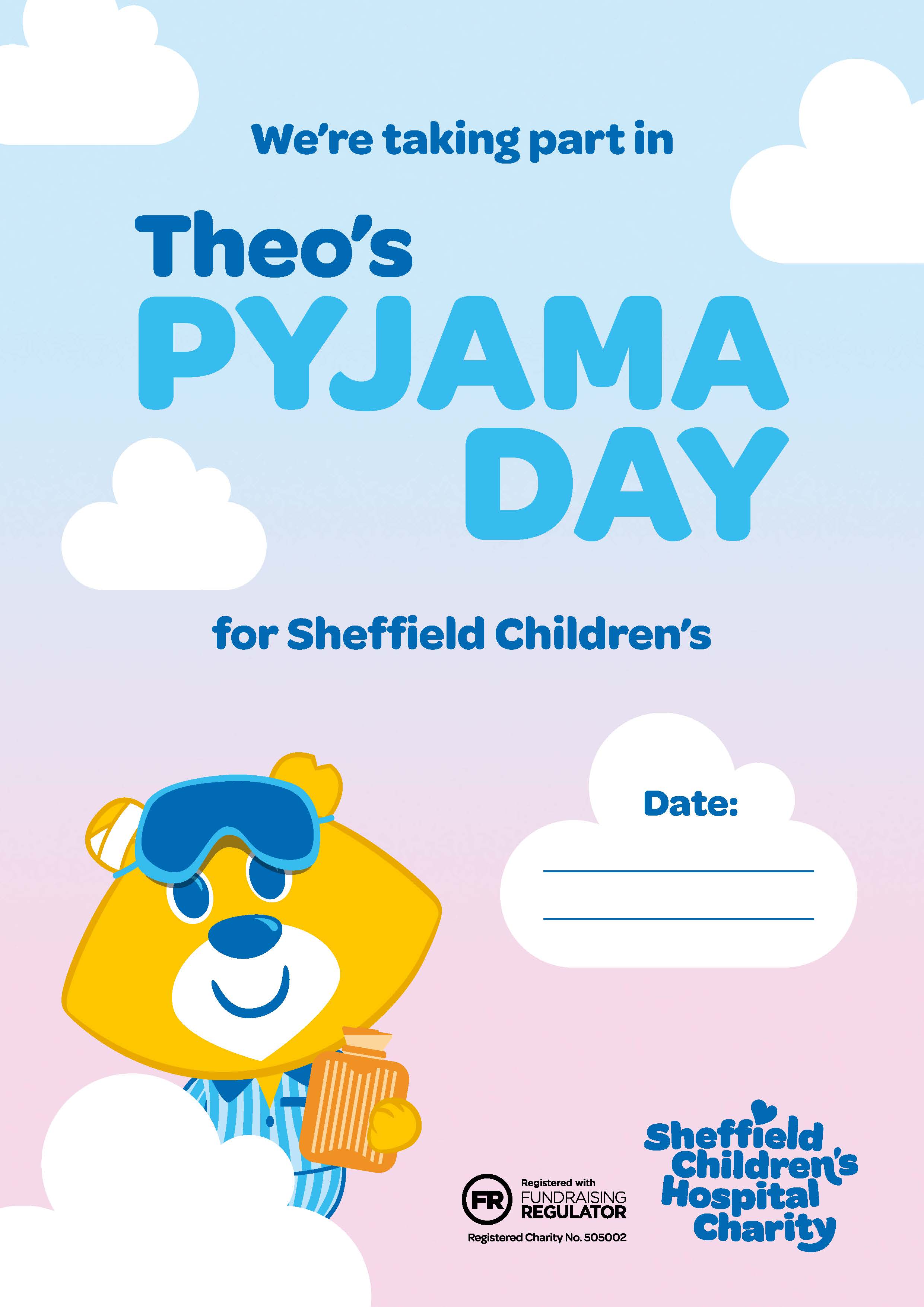 Pyjama Day we're taking part poster choose your own date